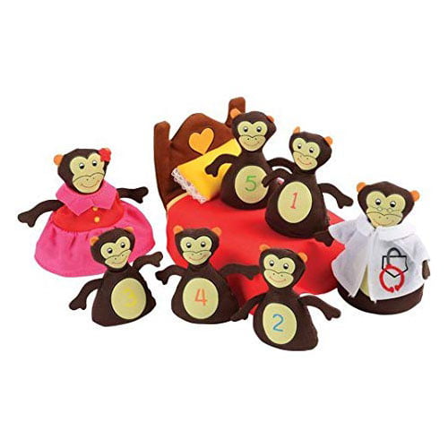 Marvel-Education-Puppet-and-Props-for-Monkeys-Jumping-on-the-Bed,-Set-of-8