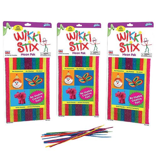 Wikki-Stix-Yarn-and-Wax-Sticks-(Pack-of-3-Sets-of-48-–-Neon-Colors)