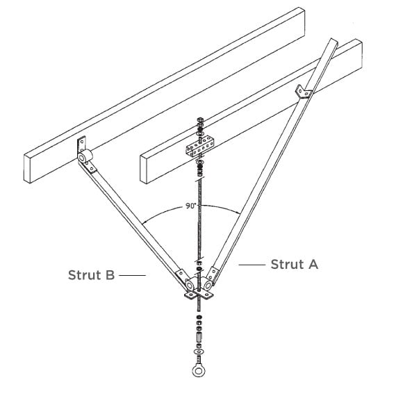 Wood Joist Drop Ceiling Installation Kit 1' to 2.5' drop