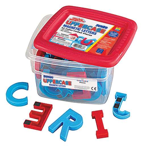 Educational Insights Jumbo Uppercase Alphamagnets, Red and Blue, 42 Pieces